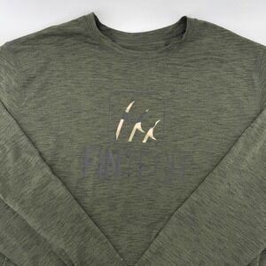 Fintech Performance Shirt Mens XL Olive Green Long Sleeve Fishing Graphic Tee